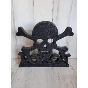 Glitter standing skull bones poison black‎ Halloween home decor